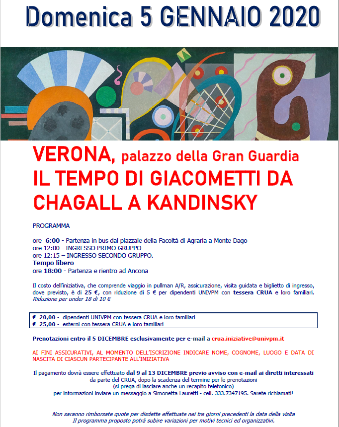 Il tempo di Giacometti da Chagall a Kandisky